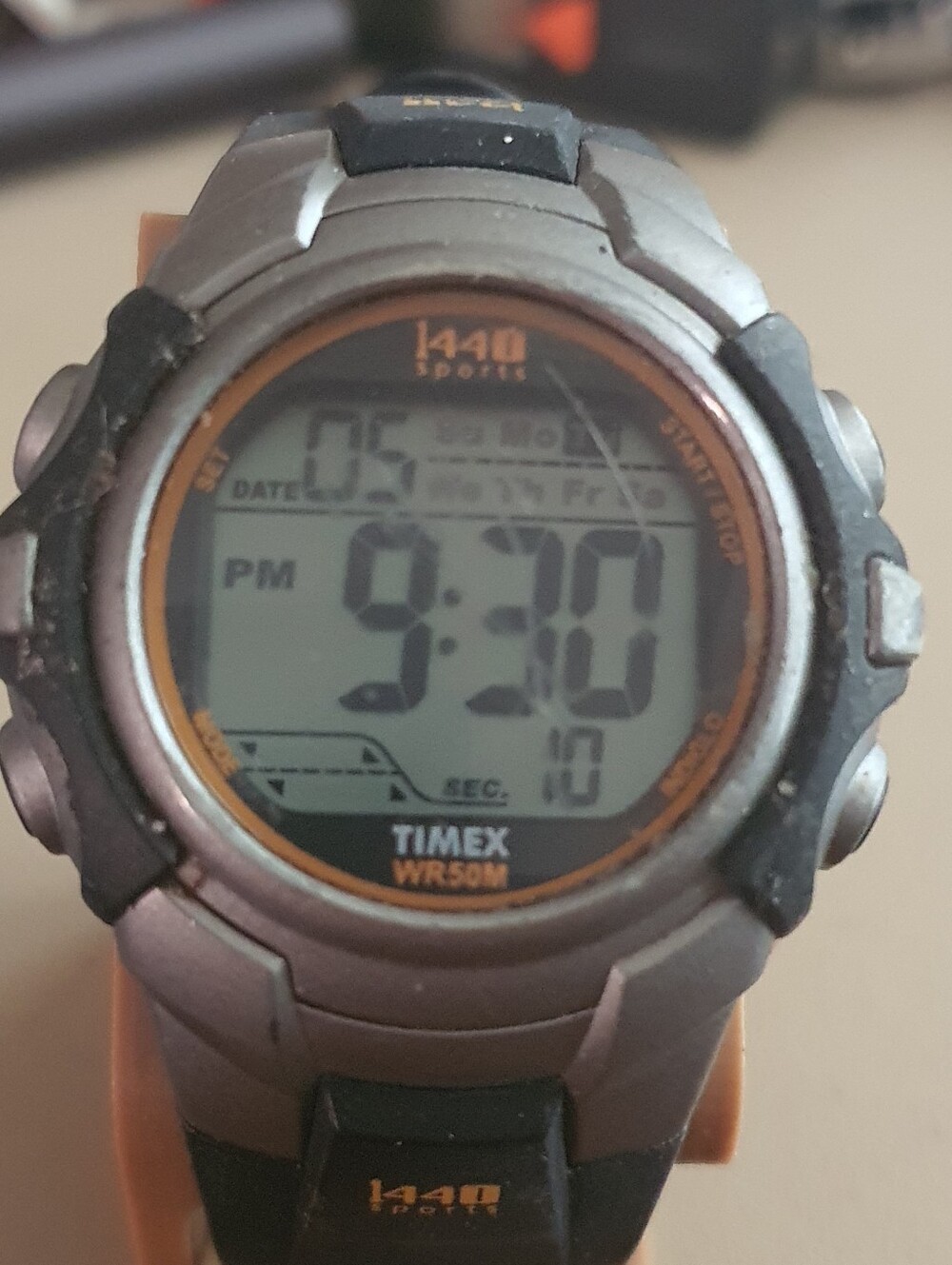 10/$20 Timex 1440 Bkack/Gray Digital Alarm Chrono Men's Watch